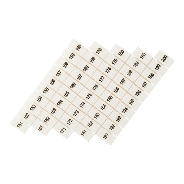 Маркеры для UT/ST/Push-in 2,5 с нумерацией 150-200 (100 шт.) EKF