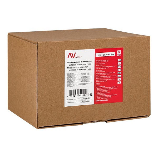 Выключатель автоматический в литом корпусе AV-POWER-2/3 250А 100кА ETU6.0 EKF