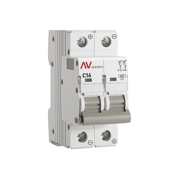 Выключатель автоматический AV-6 DC 2P 16A (C) 6kA EKF AVERES