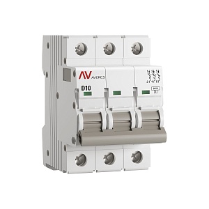 Выключатель автоматический AV-6 3P 10A (D) 6kA EKF AVERES