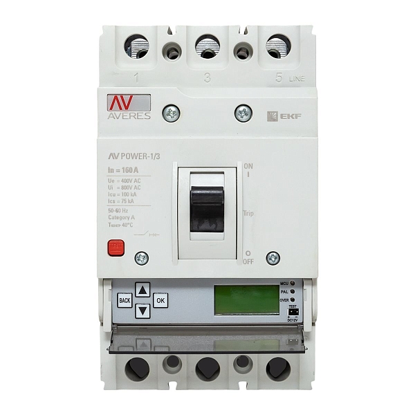 Выключатель автоматический в литом корпусе AV-POWER-1/3 160А 100кА ETU6.0 EKF