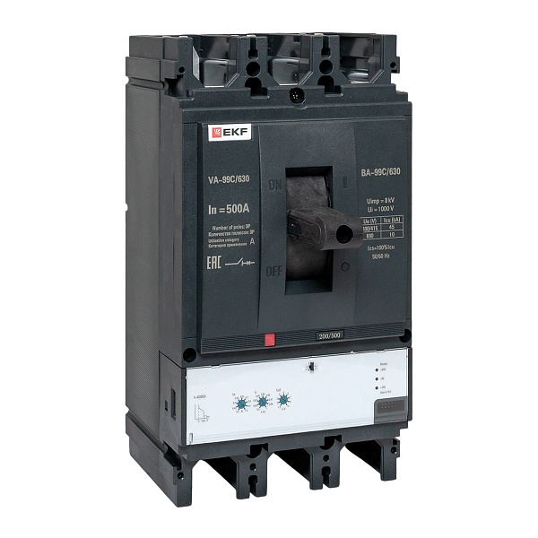 Выключатель автоматический в литом корпусе ВА-99C 630/500А 3P 45кА с электронным расцепителем EKF