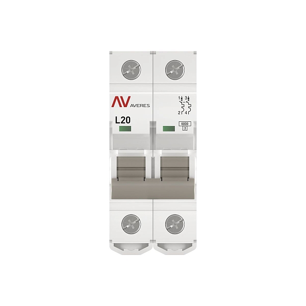 Выключатель автоматический AV-6 2P 20A (L) 6kA EKF AVERES