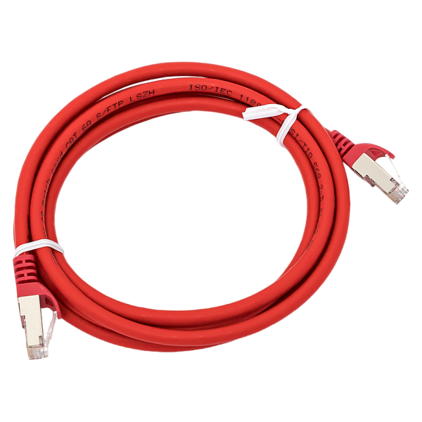 Патч-корд TERACOM CS Cat.6A экранированный S/FTP оболочка LSZH красный (1,0м)