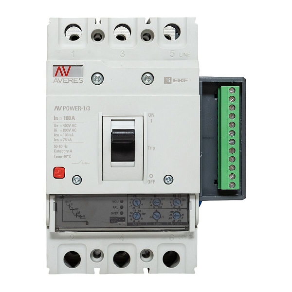 Выключатель автоматический в литом корпусе AV-POWER-1/3 160А 100кА ETU2.2 EKF