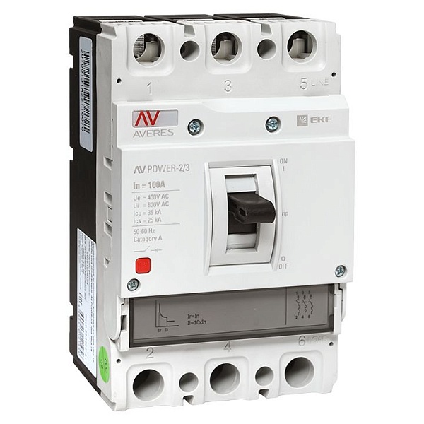 Выключатель автоматический в литом корпусе AV-POWER-1/3 100А 35кА TR EKF