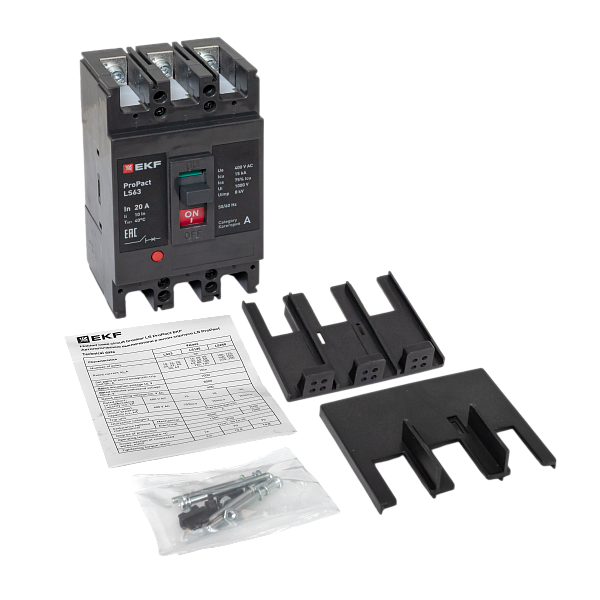 Выключатель автоматический в литом корпусе ProPact LS63 20А 3P 15кА EKF