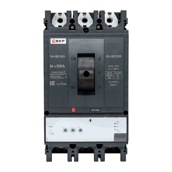Выключатель автоматический в литом корпусе ВА-99C 630/500А 3P 45кА с электронным расцепителем EKF