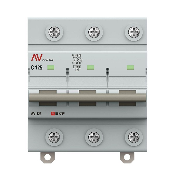 Выключатель автоматический AV-125 3P 125A (C) 10kA EKF AVERES